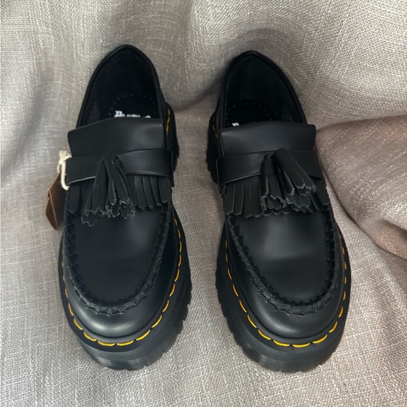 Dr. Martens Black Tassel Adrian Platform Loafers - Picture 3 of 10